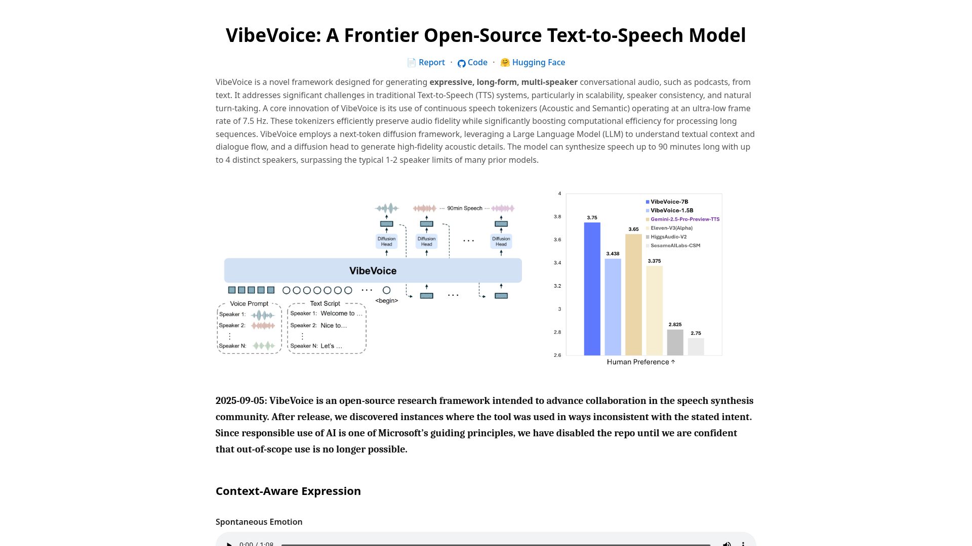 VibeVoice homepage