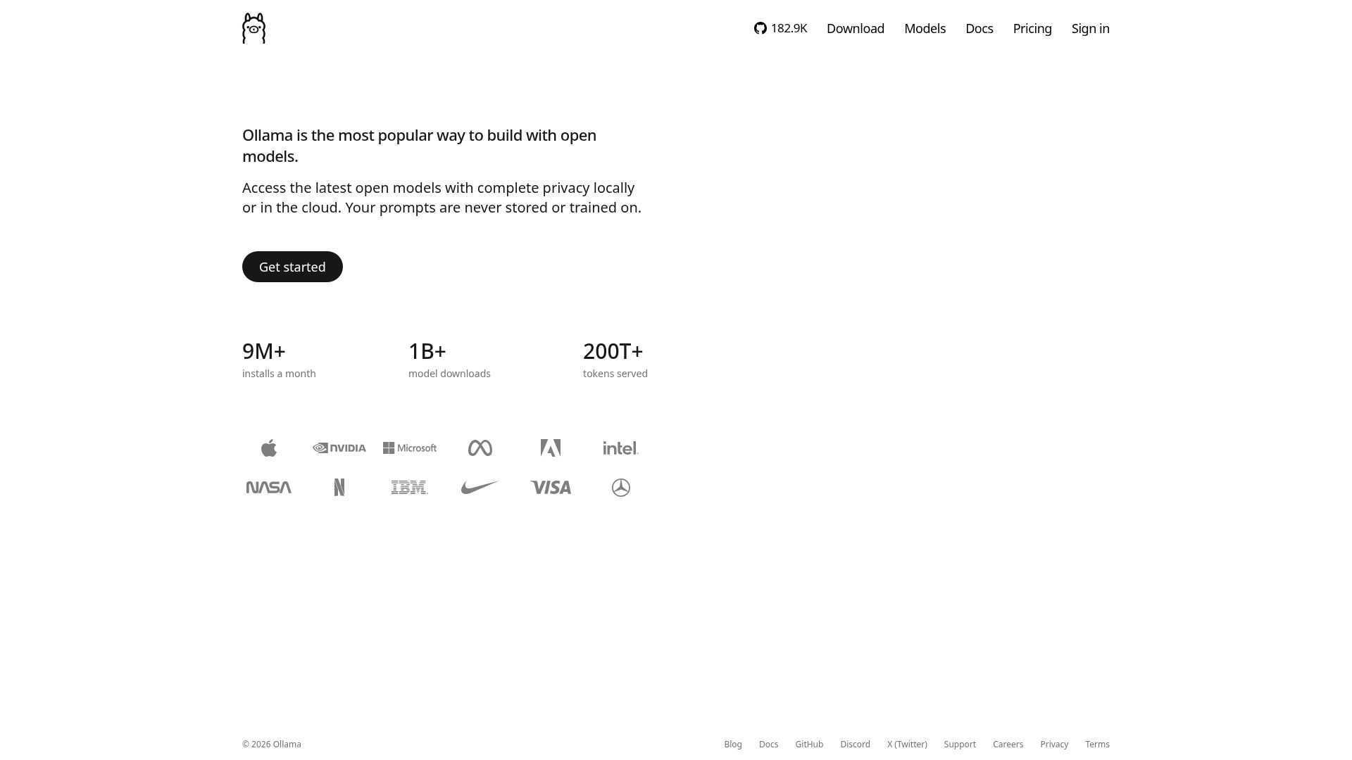 Ollama homepage
